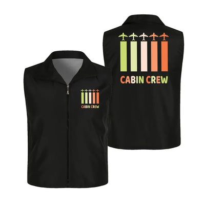 Colourful Cabin Crew Thin Style aviation design printed on lightweight shell with sleeveless design thin vest.