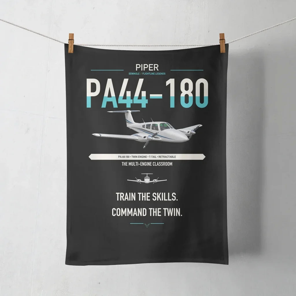 Piper PA-44-180 Seminole design on black towel