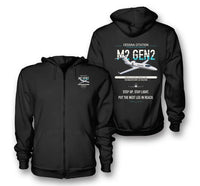 Thumbnail for Cessna Citation M2 Gen2 design on black premium zipped hoodie, double-side print