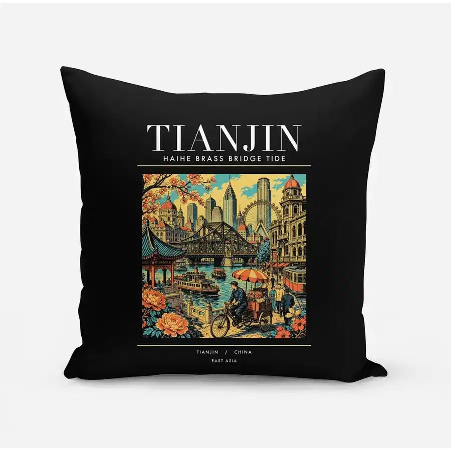 TIANJIN - Poster - Pillow - Black