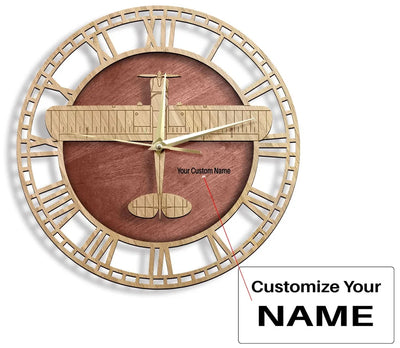 Carbon Cub aviation design on premium wood wooden wall clock.