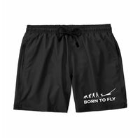 Thumbnail for Born To Fly Glider aviation design on quick-dry polyester swim trunks.