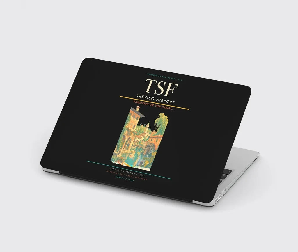 Treviso Airport (TSF) design on black MacBook case