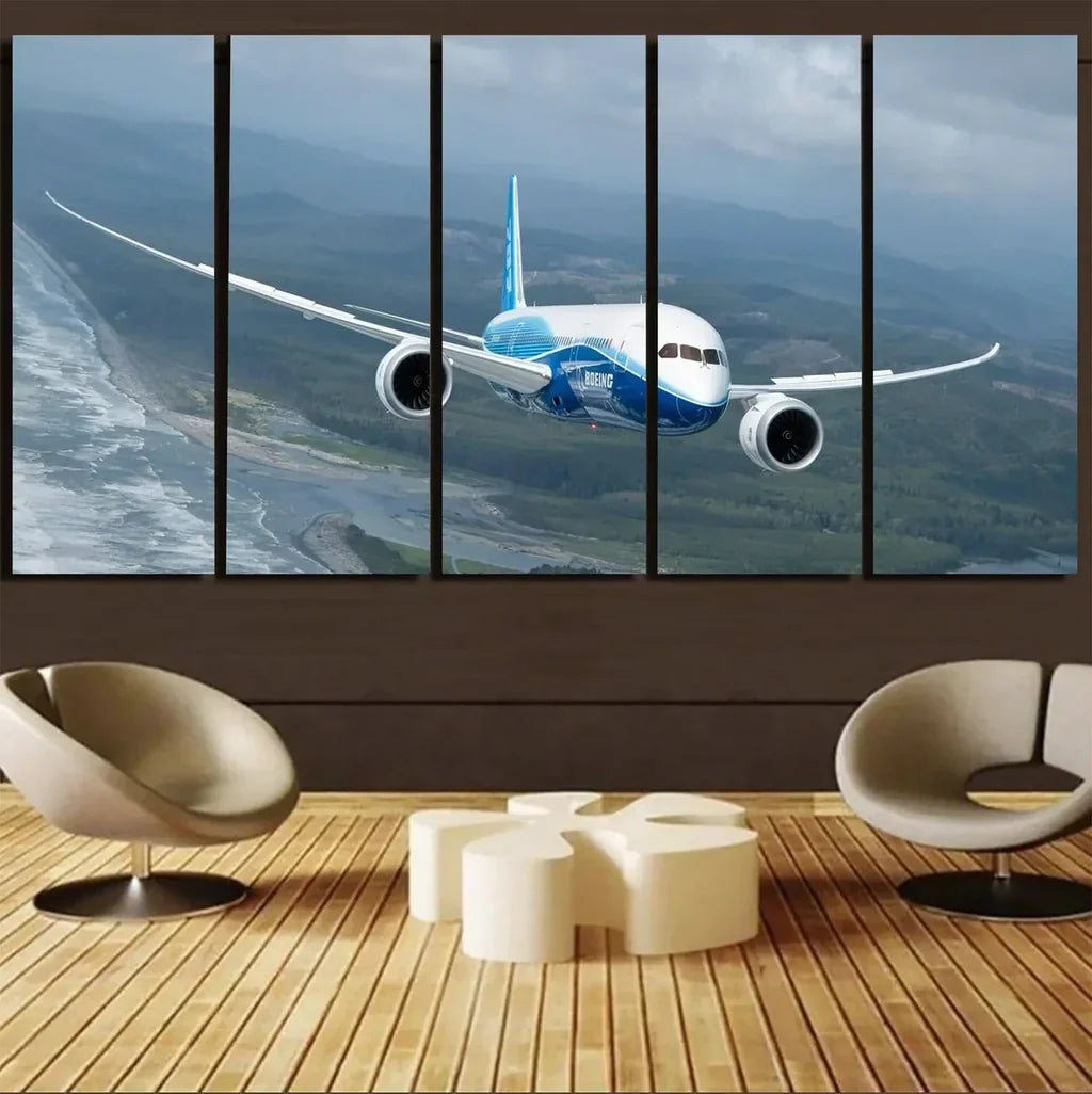 Cruising Boeing 787 canvas - 5 Pieces