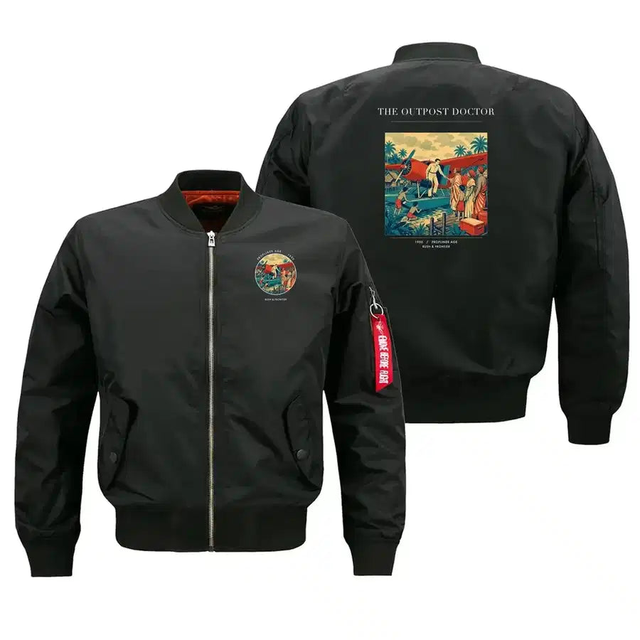 VINTAGE G4197 - The Outpost Doctor - Bomber Jacket design on black