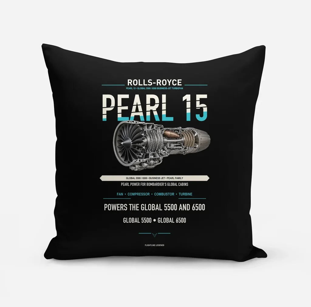 PEARL 15 design on black pillow