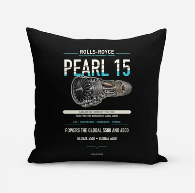 PEARL 15 design on black pillow
