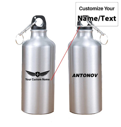 Antonov & Text aviation design on thermos, vacuum-insulated.