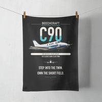 Thumbnail for Beechcraft King Air C90 design on black towel