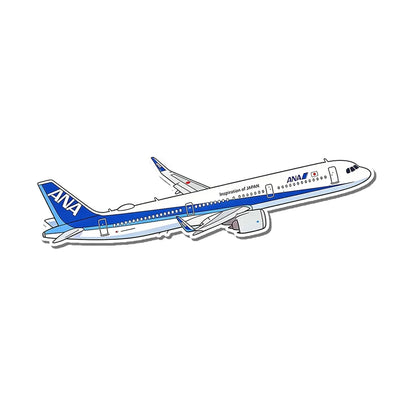ANA All Nippon Airways Airbus A321 aviation design airplane sticker in weather-resistant vinyl.