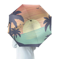 Thumbnail for Tropical Summer Theme aviation design on windproof polyester umbrella.