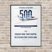 Thumbnail for Cessna Citation 500 - Citation I vertical canvas print - framed - white background
