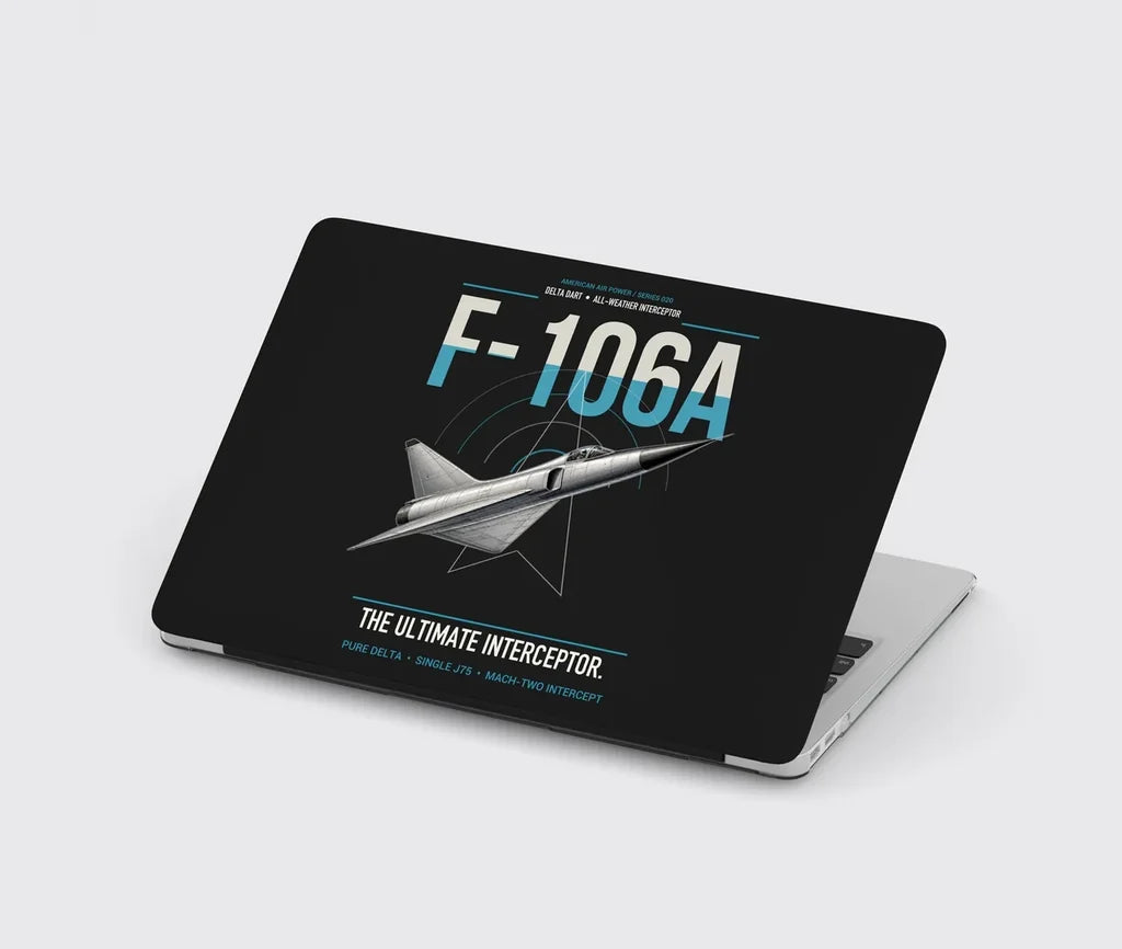 F-106A Delta Dart design on black MacBook case