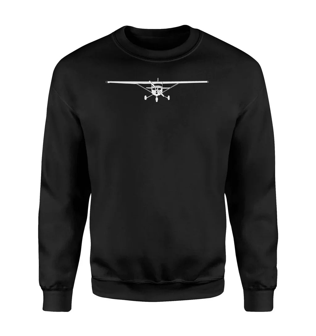 Cessna 172 Silhouette aviation design printed on soft cotton blend sweatshirt.