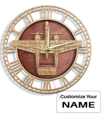 Thumbnail for P-61 Black Widow aviation design on premium wood wooden wall clock.