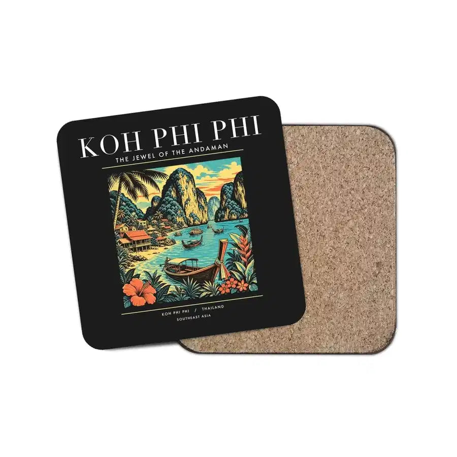 KOH PHI PHI - Poster - Coaster - Black