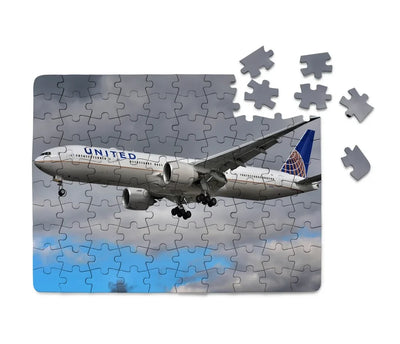 United Airways Boeing 777 aviation design puzzle, premium cardboard.