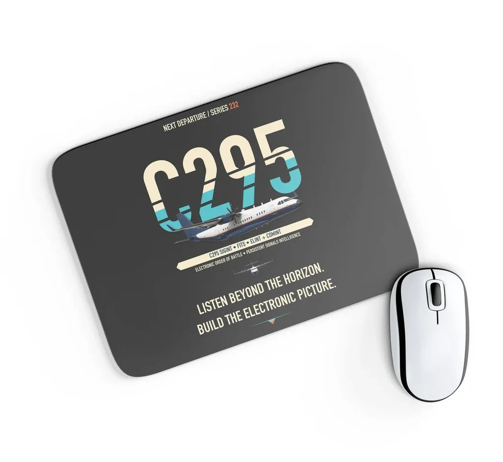 Airbus C295 SIGINT design on black rectangle mouse pad