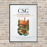 Thumbnail for Columbus Airport CSG vertical canvas print - framed - white background