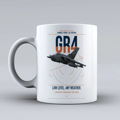 Panavia Tornado GR4 design on white ceramic mug, double-side print