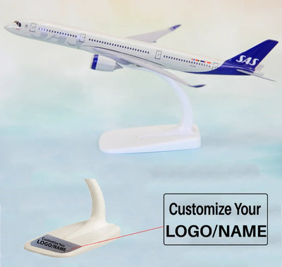 Side view of Scandinavian Airlines Systems Airbus A350 Airplane Model (20CM) aviation 20-30cm scale model aircraft in diecast.