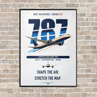 Thumbnail for Boeing 787-9 Dreamliner vertical canvas print - framed - white background