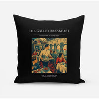 Thumbnail for VINTAGE G4184 - The Galley Breakfast - Designed Pillows design on black