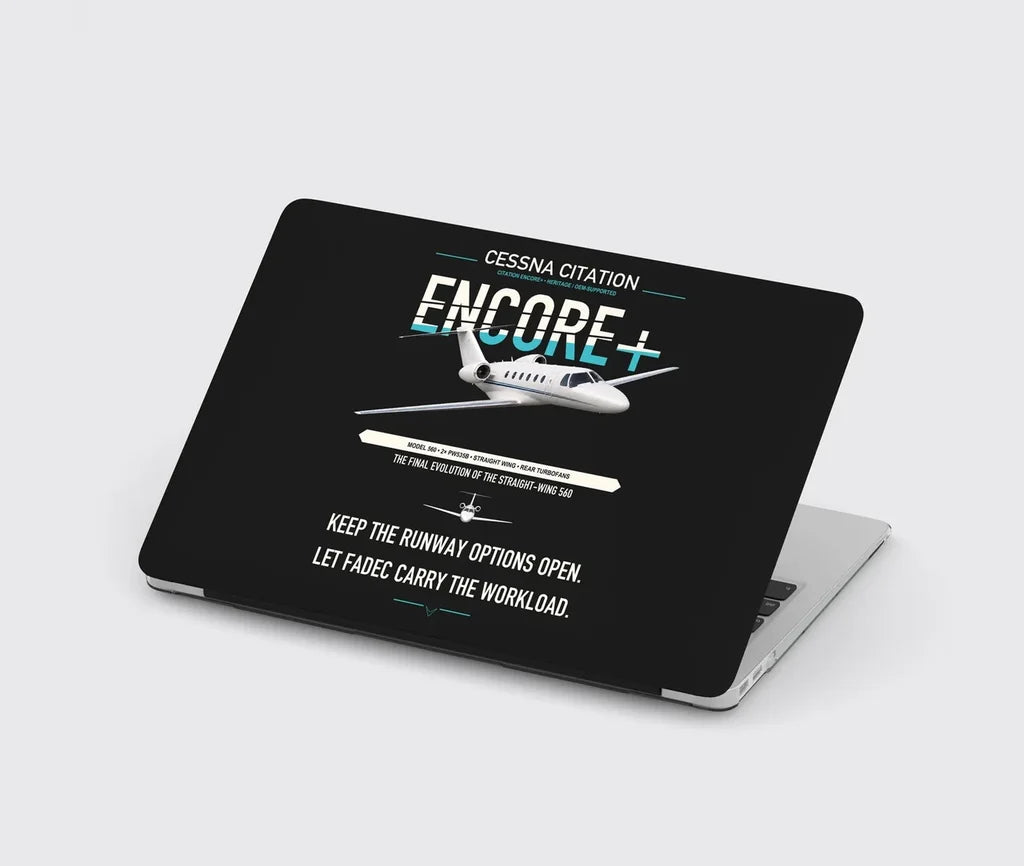 Cessna Citation Encore+ design on black MacBook case