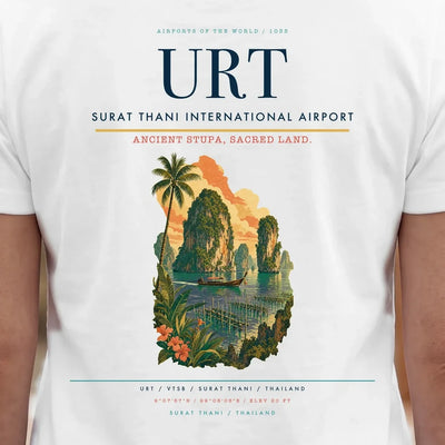 Surat Thani International Airport (URT) double-side t-shirt design close-up cover