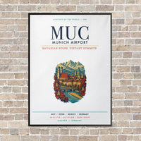 Thumbnail for Munich Airport MUC vertical canvas print - framed - white background