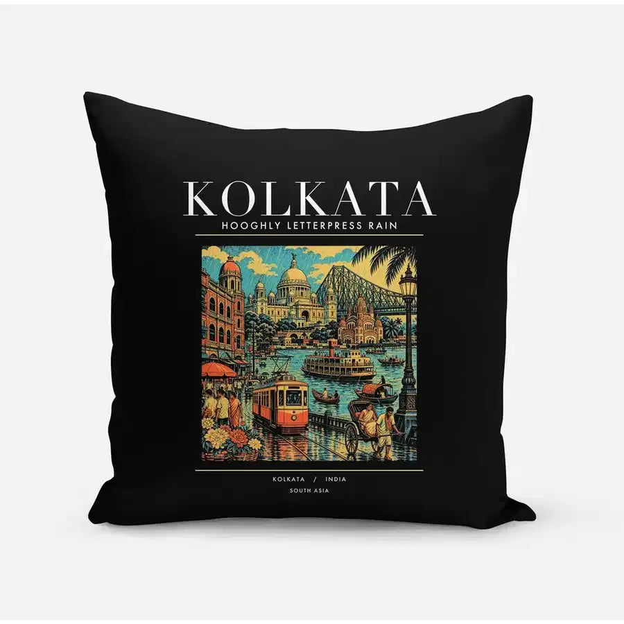 KOLKATA - Poster - Pillow - Black