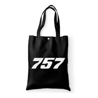 Thumbnail for Boeing 757 Flat Text aviation design tote bag, canvas construction.
