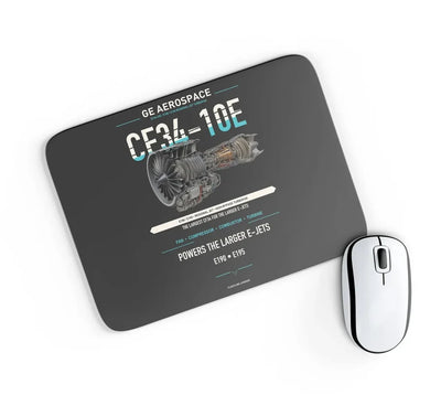 CF34-10E design on black rectangle mouse pad