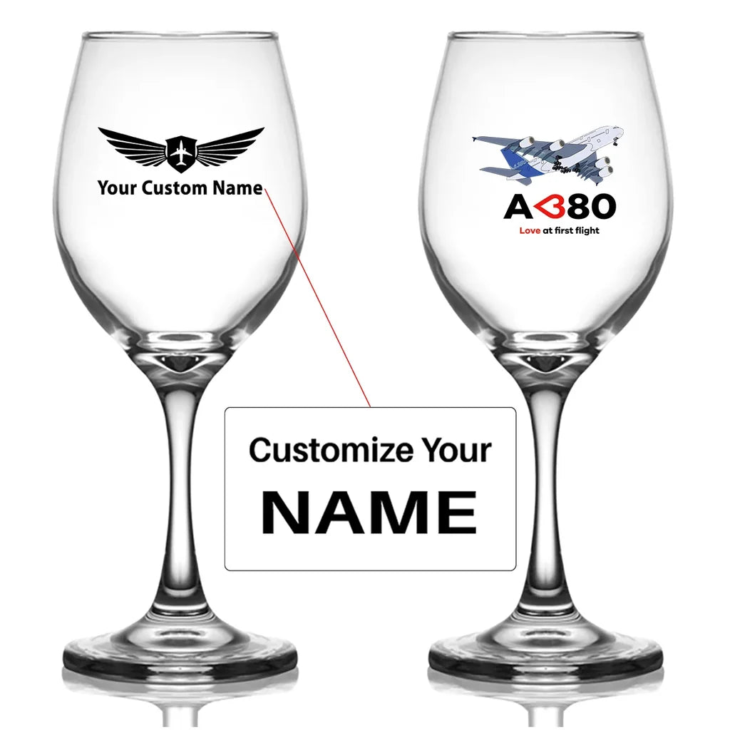 Customisable Airbus A380 Wine Glass
