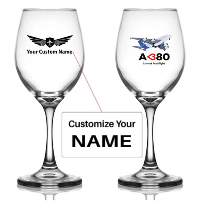 Customisable Airbus A380 Wine Glass