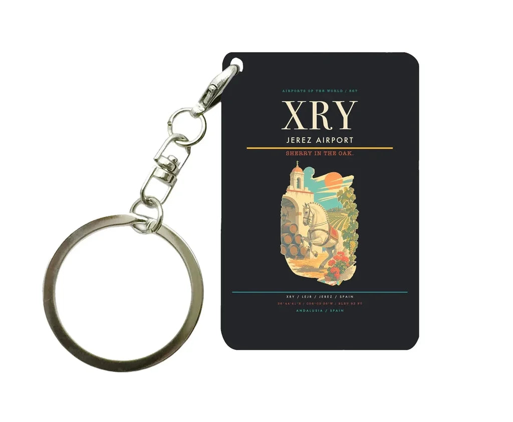 Jerez Airport (XRY) design on black key chain
