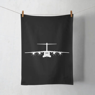 Airbus A400M Silhouette aviation design on soft absorbent cotton towel.