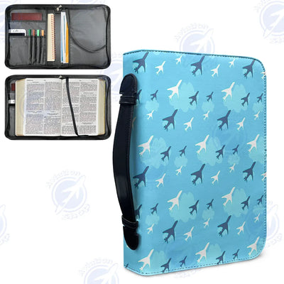 Cool & Super Airplanes aviation print PU accessories bag, PU faux leather.