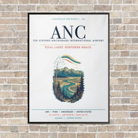 Thumbnail for Ted Stevens Anchorage International Airport ANC vertical canvas print - framed - white background
