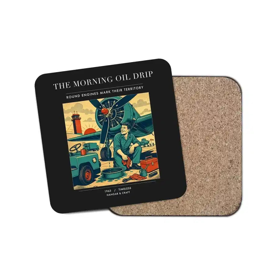 The Morning Oil Drip - Designed Coasters design on black 1-piece