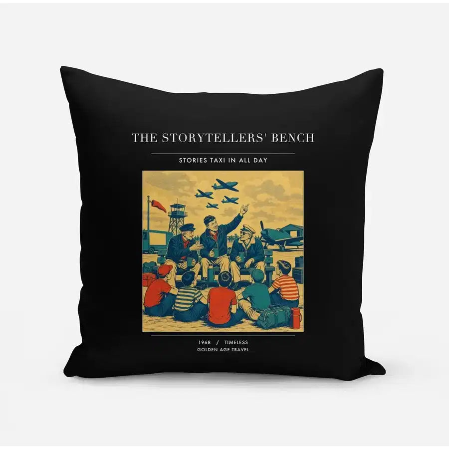 VINTAGE G4430 - The Storytellers' Bench - Designed Pillows design on black