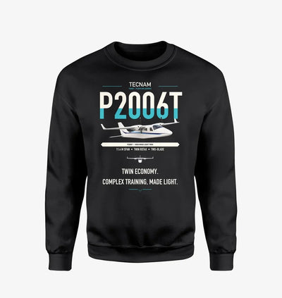 Tecnam P2006T design on black sweatshirt