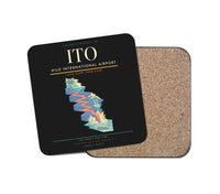 Thumbnail for Hilo International Airport (ITO) design on black 1 piece coaster