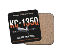 Thumbnail for KC-135Q Blackbird Tanker design on black 1 piece coaster