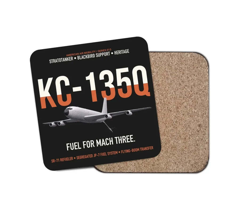 KC-135Q Blackbird Tanker design on black 1 piece coaster