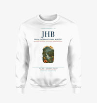 Thumbnail for Senai International Airport Johor Bahru (JHB) design on white sweatshirt