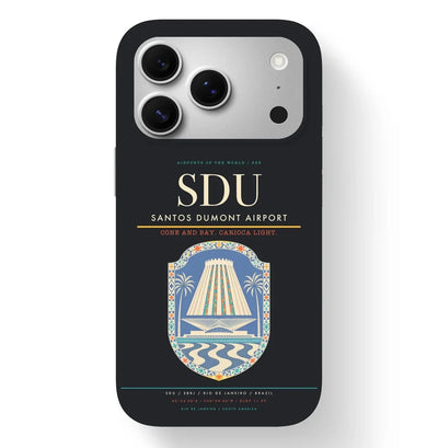 Rio de Janeiro Airport (SDU) design on black iPhone 17 Pro MagSafe case