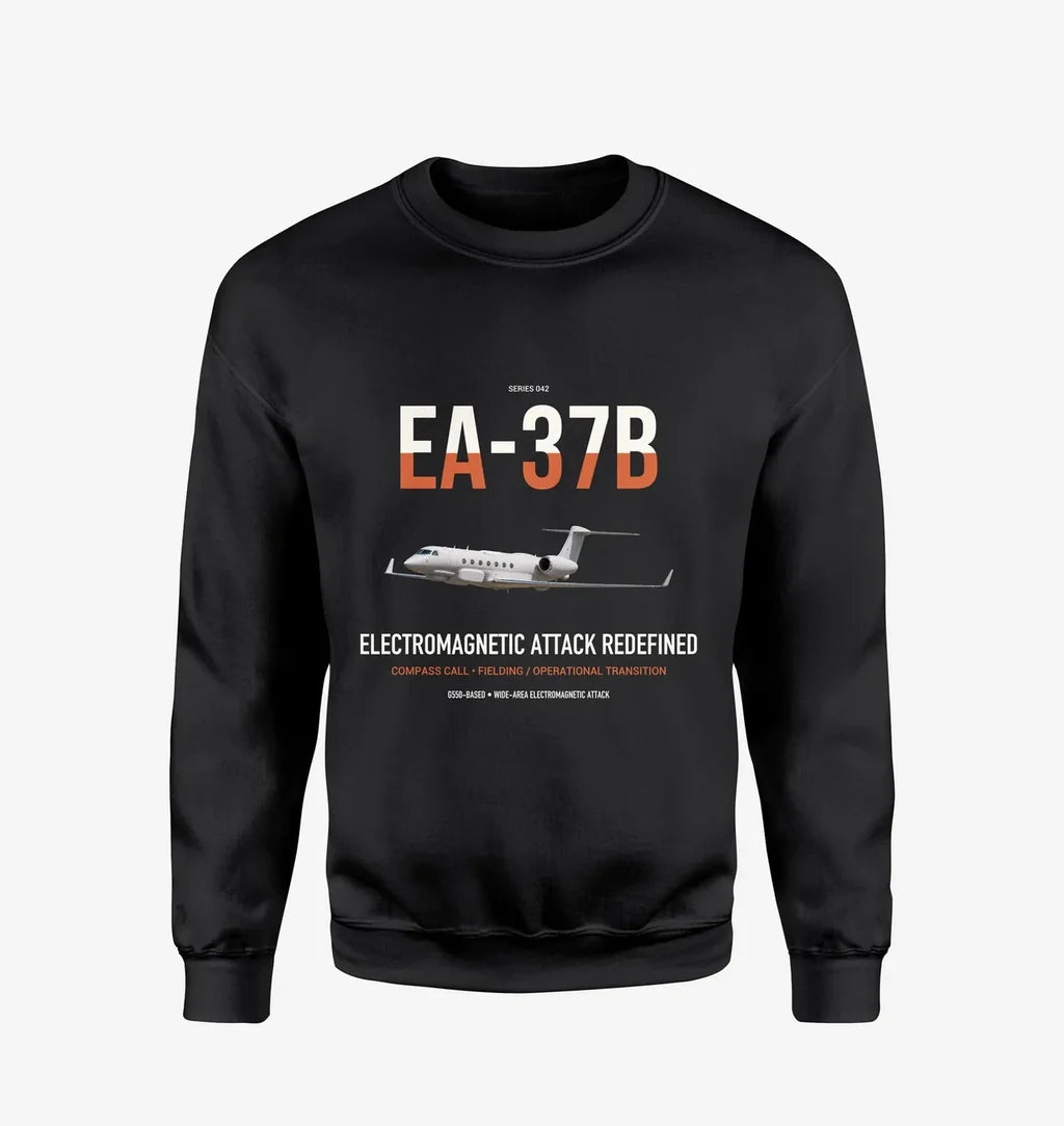 EA-37B Compass Call design on black sweatshirt