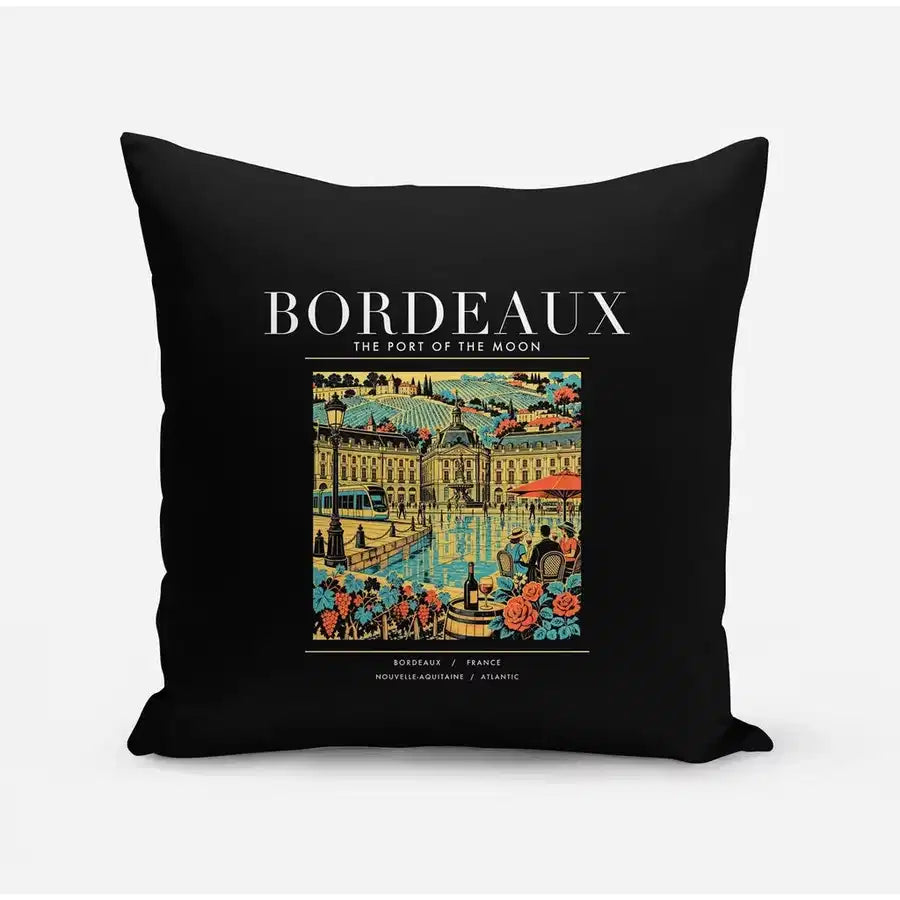 BORDEAUX - Poster - Pillow - Black