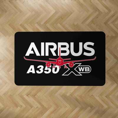 Amazing Airbus A350 XWB aviation design on durable carpet pile with non-slip backing rectangle carpet floor mat.